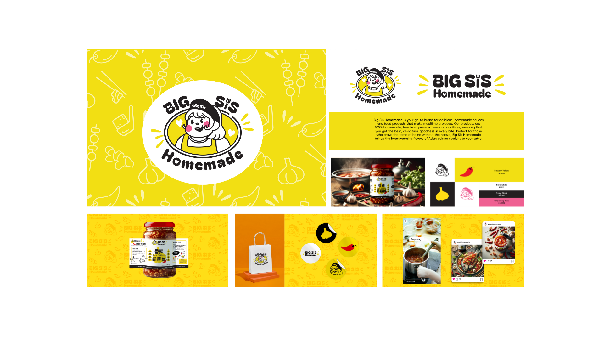 A branding portfolio showcase of Big Sis Homemade by JHC Web Design.