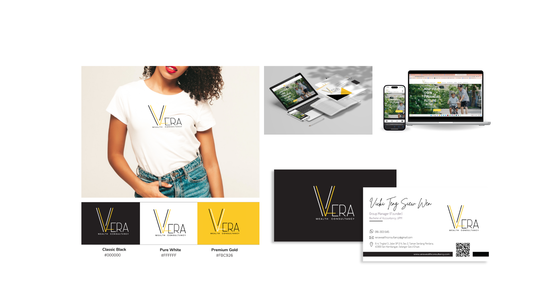 A branding portfolio showcase of Vera Wealth Consultancy by JHC Web Design.