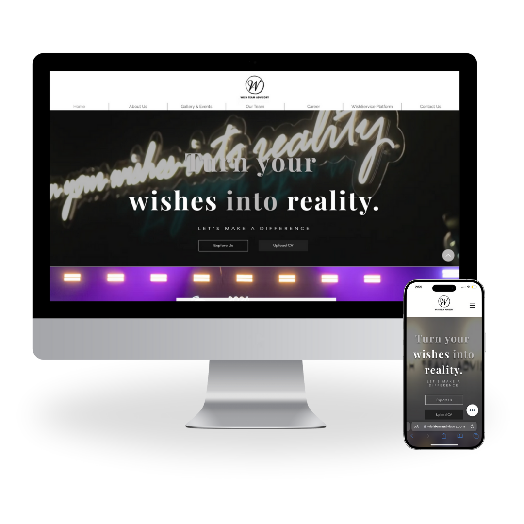 Wish Team Advisory Website with desktop and mobile view by JHC Web Design.