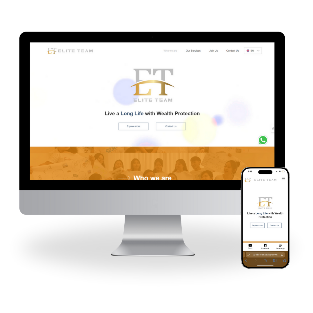 Elite Team Advisory & Consultancy Website with desktop and mobile view by JHC Web Design.