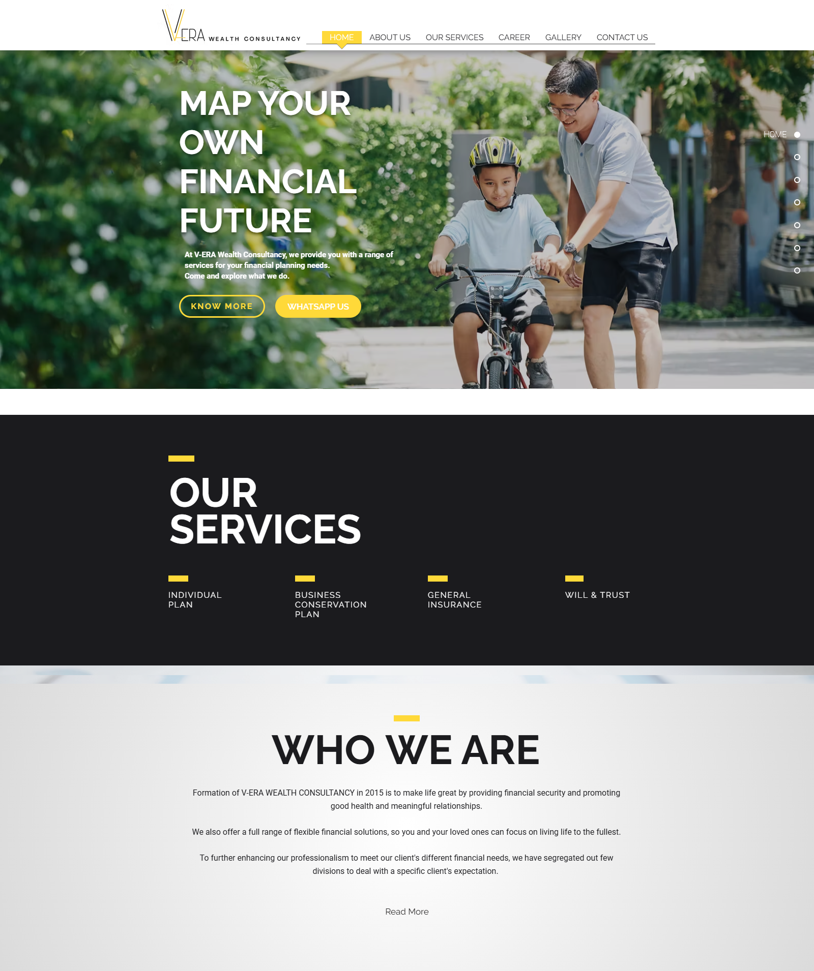 Vera wealth consultancy website design portfolio by JHC Web Design.